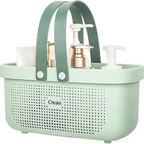 Plastic Shower Caddy Basket with Handle Bathroom Dorm Kitchen Storage Bin - Picture 7 of 7
